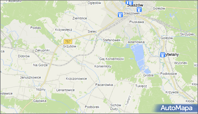 mapa Gaj Koniemłocki, Gaj Koniemłocki na mapie Targeo