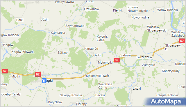 mapa Gałki gmina Repki, Gałki gmina Repki na mapie Targeo