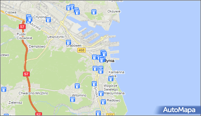 mapa Gdyni, Gdynia na mapie Targeo