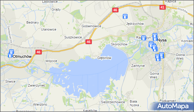 mapa Głębinów, Głębinów na mapie Targeo
