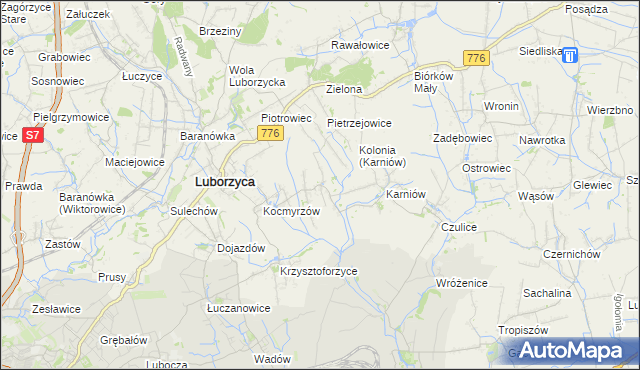 mapa Głęboka gmina Kocmyrzów-Luborzyca, Głęboka gmina Kocmyrzów-Luborzyca na mapie Targeo