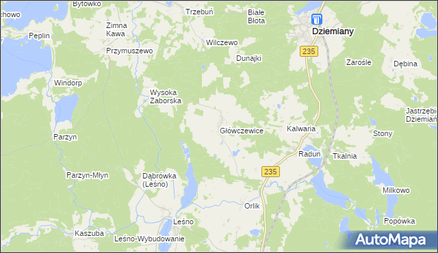 mapa Główczewice, Główczewice na mapie Targeo