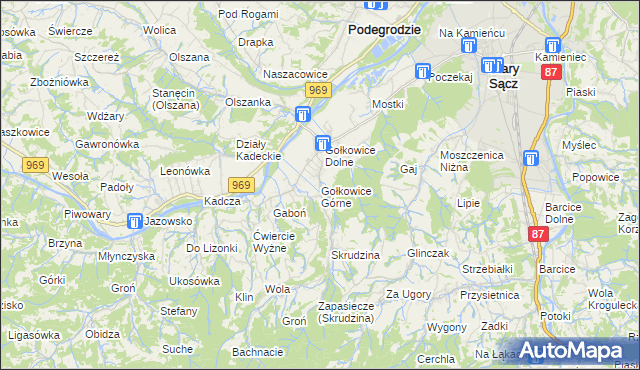 mapa Gołkowice Górne, Gołkowice Górne na mapie Targeo