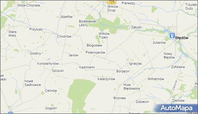 mapa Gołosze gmina Błędów, Gołosze gmina Błędów na mapie Targeo