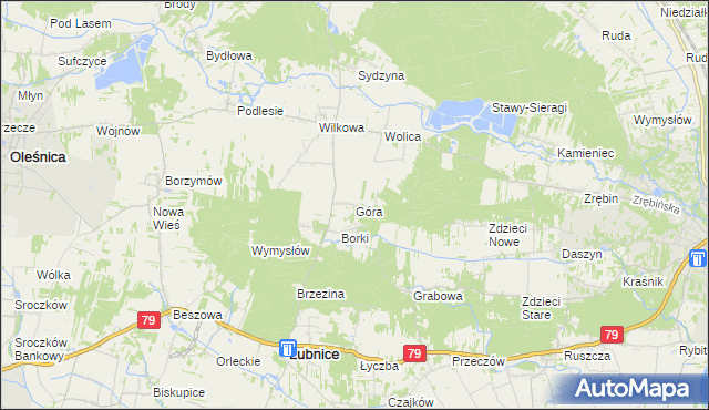 mapa Góra gmina Łubnice, Góra gmina Łubnice na mapie Targeo