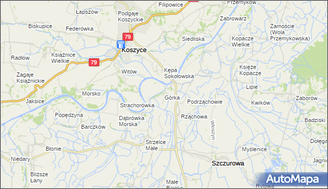 mapa Górka gmina Szczurowa, Górka gmina Szczurowa na mapie Targeo