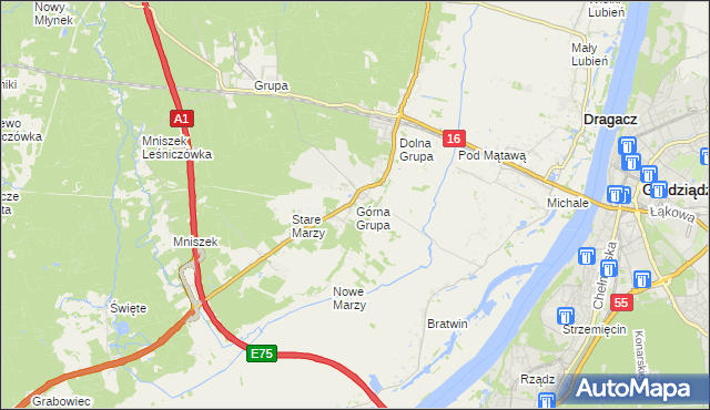 mapa Górna Grupa, Górna Grupa na mapie Targeo