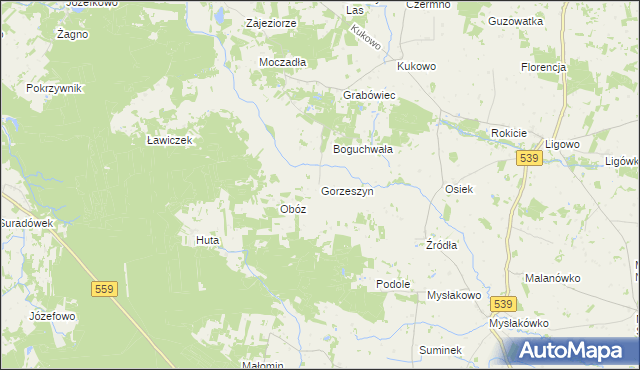 mapa Gorzeszyn, Gorzeszyn na mapie Targeo