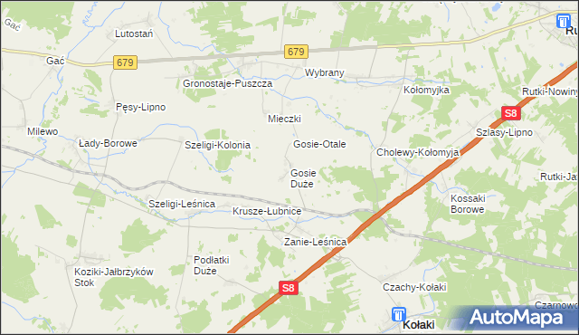 mapa Gosie Duże, Gosie Duże na mapie Targeo