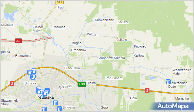 mapa Grabanów-Kolonia, Grabanów-Kolonia na mapie Targeo