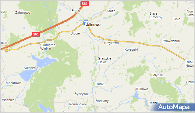 mapa Grądzkie Ełckie, Grądzkie Ełckie na mapie Targeo