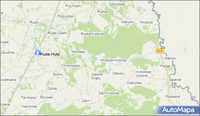 mapa Hniszów-Kolonia, Hniszów-Kolonia na mapie Targeo
