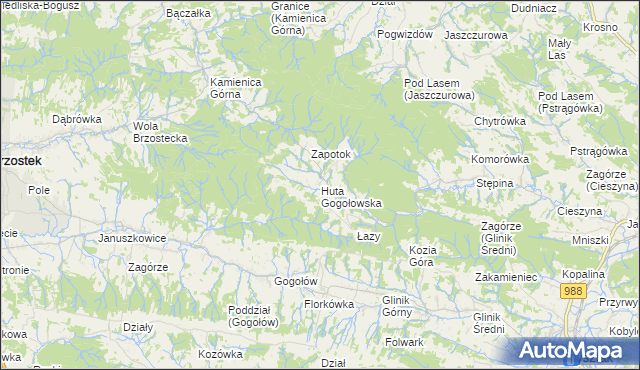 mapa Huta Gogołowska, Huta Gogołowska na mapie Targeo