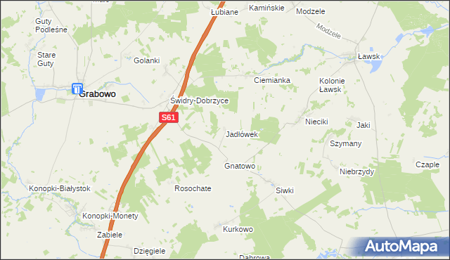 mapa Jadłówek, Jadłówek na mapie Targeo