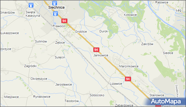 mapa Jankowice gmina Oława, Jankowice gmina Oława na mapie Targeo