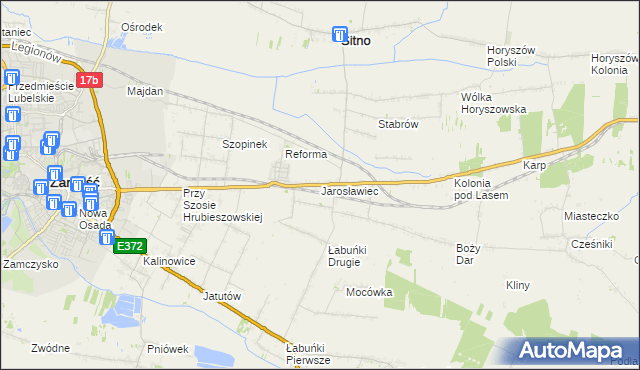 mapa Jarosławiec gmina Sitno, Jarosławiec gmina Sitno na mapie Targeo