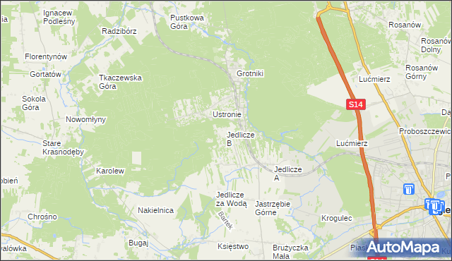 mapa Jedlicze B, Jedlicze B na mapie Targeo