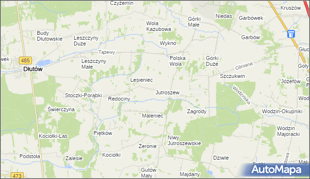mapa Jutroszew, Jutroszew na mapie Targeo