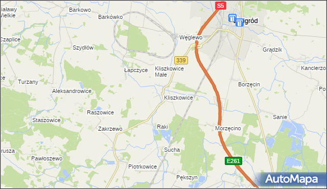 mapa Kliszkowice, Kliszkowice na mapie Targeo