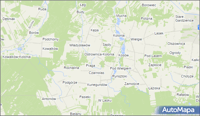 mapa Kochanów gmina Ciepielów, Kochanów gmina Ciepielów na mapie Targeo