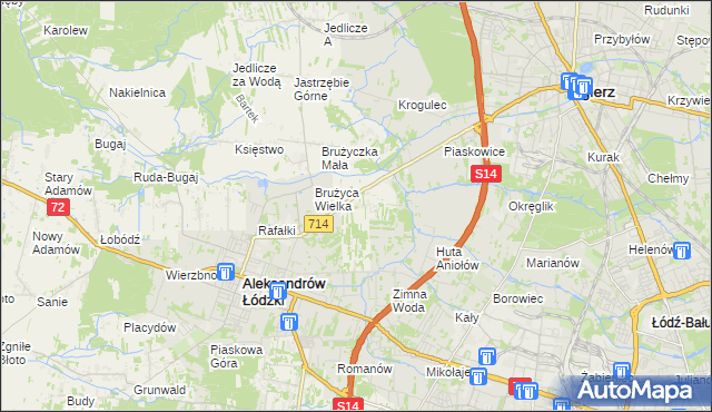 mapa Kolonia Brużyca, Kolonia Brużyca na mapie Targeo