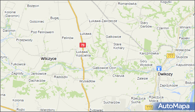 mapa Kolonia Gałkowice, Kolonia Gałkowice na mapie Targeo