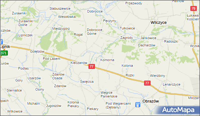 mapa Komorna, Komorna na mapie Targeo