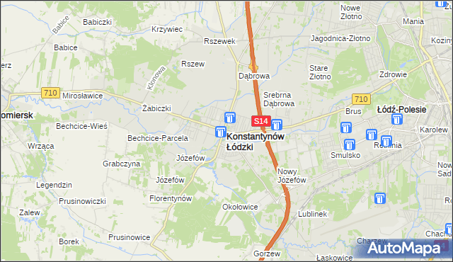mapa Konstantynów Łódzki, Konstantynów Łódzki na mapie Targeo