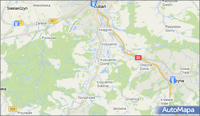 mapa Kościelniki Dolne, Kościelniki Dolne na mapie Targeo