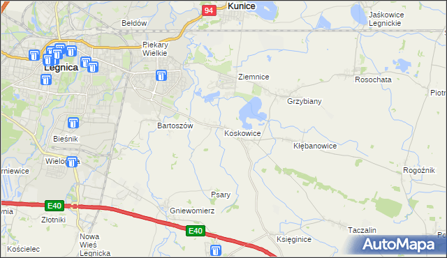 mapa Koskowice, Koskowice na mapie Targeo