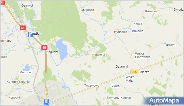 mapa Kosówka gmina Rajgród, Kosówka gmina Rajgród na mapie Targeo