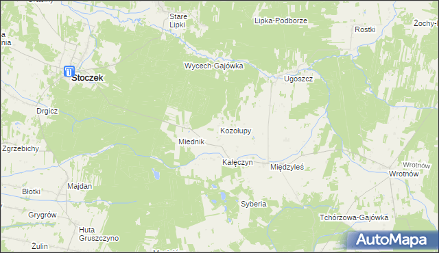 mapa Kozołupy, Kozołupy na mapie Targeo