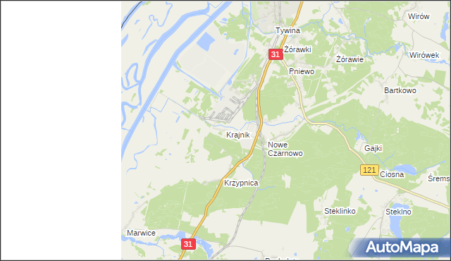 mapa Krajnik, Krajnik na mapie Targeo