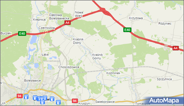 mapa Kraśnik Górny, Kraśnik Górny na mapie Targeo