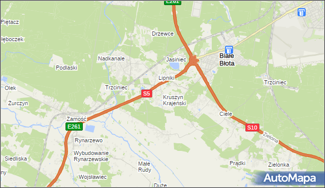 mapa Kruszyn Krajeński, Kruszyn Krajeński na mapie Targeo