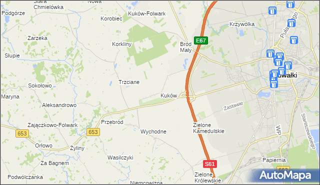 mapa Kuków gmina Suwałki, Kuków gmina Suwałki na mapie Targeo