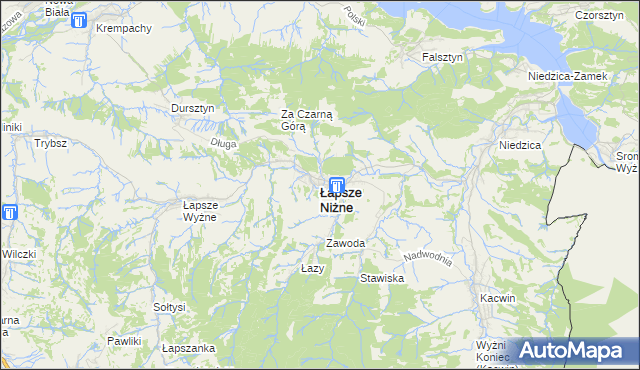 mapa Łapsze Niżne, Łapsze Niżne na mapie Targeo
