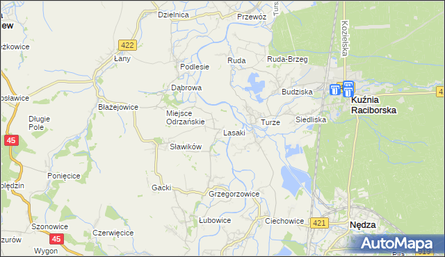 mapa Lasaki, Lasaki na mapie Targeo