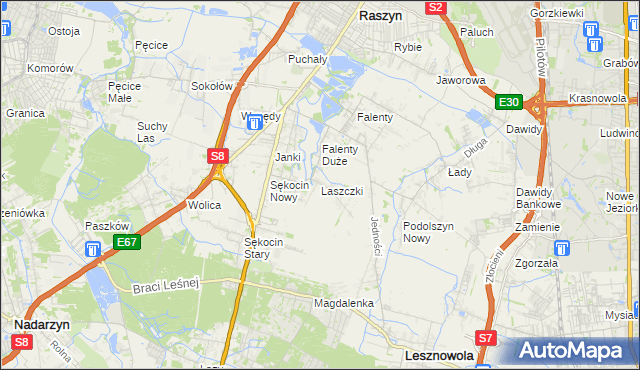 mapa Laszczki, Laszczki na mapie Targeo