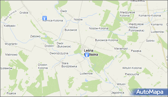 mapa Leśna Podlaska, Leśna Podlaska na mapie Targeo