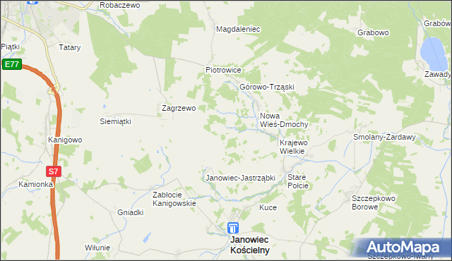 mapa Leśniewo Wielkie, Leśniewo Wielkie na mapie Targeo