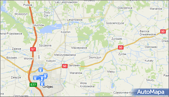 mapa Lisówek gmina Grójec, Lisówek gmina Grójec na mapie Targeo