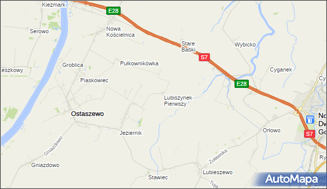 mapa Lubiszynek Pierwszy, Lubiszynek Pierwszy na mapie Targeo