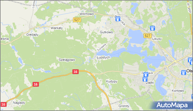 mapa Łupstych, Łupstych na mapie Targeo