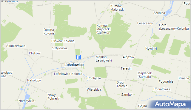 mapa Majdan Leśniowski, Majdan Leśniowski na mapie Targeo