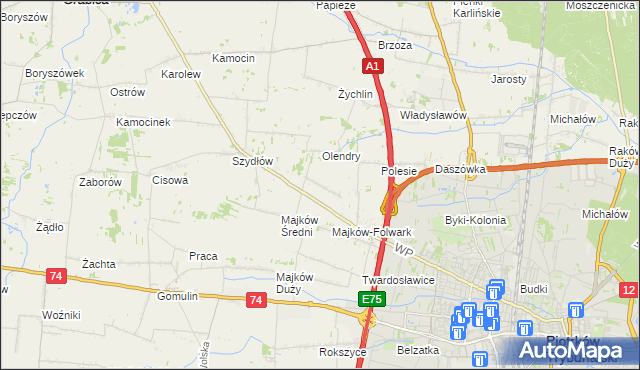 mapa Majków Mały, Majków Mały na mapie Targeo