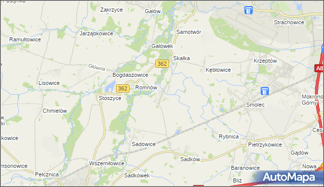 mapa Małkowice gmina Kąty Wrocławskie, Małkowice gmina Kąty Wrocławskie na mapie Targeo