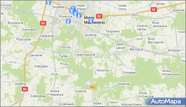 mapa Marianka gmina Mińsk Mazowiecki, Marianka gmina Mińsk Mazowiecki na mapie Targeo