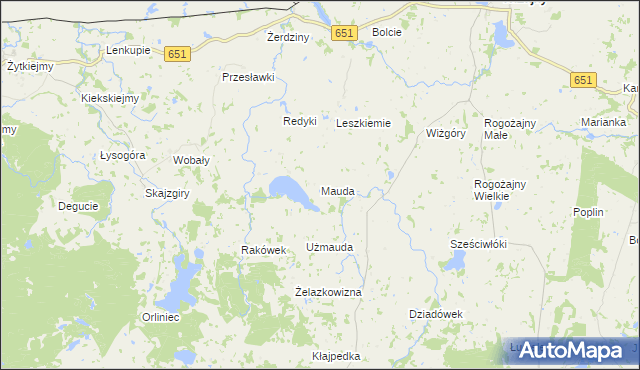 mapa Mauda, Mauda na mapie Targeo