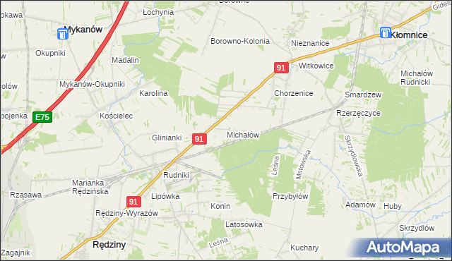 mapa Michałów Rudnicki, Michałów Rudnicki na mapie Targeo